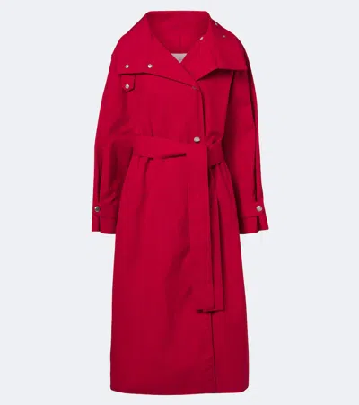 Proenza Schouler White Label Corey Cotton-blend Trench Coat In Red