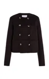 Proenza Schouler White Label Courtney Double-faced Wool-cashmere Jacket In Brown