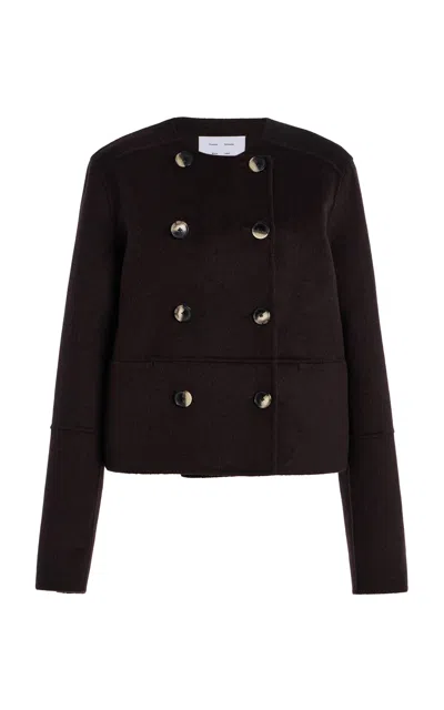 Proenza Schouler White Label Courtney Double-faced Wool-cashmere Jacket In Brown