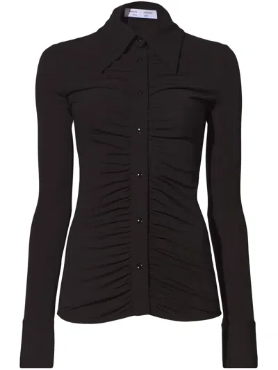 Proenza Schouler White Label Crepe Button-front Shirt In Black