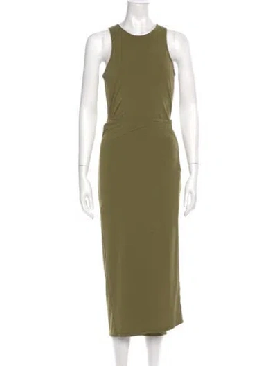 Pre-owned Proenza Schouler White Label Crew Neck Long Dress In Green