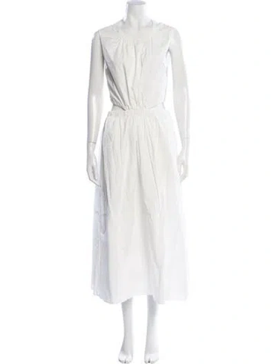Pre-owned Proenza Schouler White Label Crew Neck Long Dress In Neutral