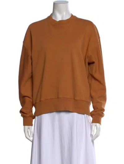 Pre-owned Proenza Schouler White Label Crew Neck Long Sleeve Sweatshirt In Brown