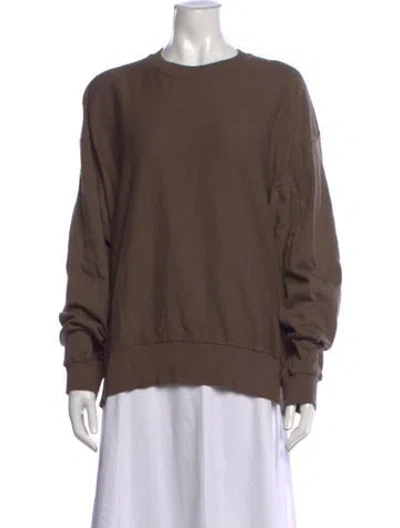 Pre-owned Proenza Schouler White Label Crew Neck Long Sleeve Sweatshirt In Brown