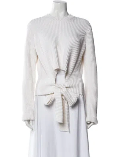 Pre-owned Proenza Schouler White Label Crew Neck Long Sleeve Top In White