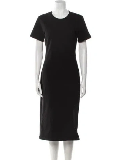 Pre-owned Proenza Schouler White Label Crew Neck Midi Length Dress In Black