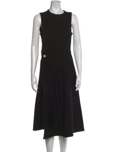 Pre-owned Proenza Schouler White Label Crew Neck Midi Length Dress In Black