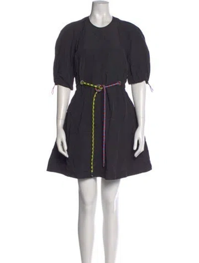 Pre-owned Proenza Schouler White Label Crew Neck Mini Dress In Black