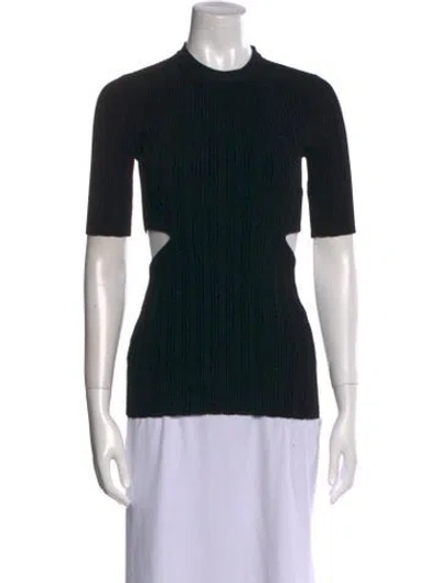 Pre-owned Proenza Schouler White Label Crew Neck Mini Dress In Black