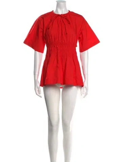 Pre-owned Proenza Schouler White Label Crew Neck Mini Dress In Red
