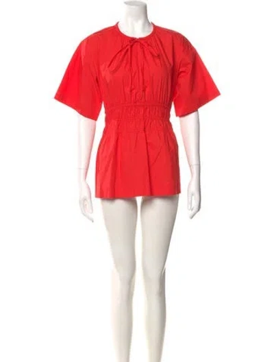 Pre-owned Proenza Schouler White Label Crew Neck Mini Dress In Red