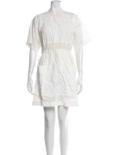 Pre-owned Proenza Schouler White Label Crew Neck Mini Dress In White