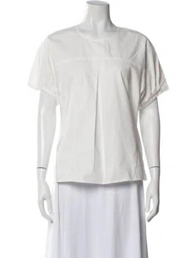 Pre-owned Proenza Schouler White Label Crew Neck Short Sleeve Blouse W/ Tags In White