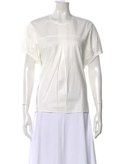 Pre-owned Proenza Schouler White Label Crew Neck Short Sleeve Blouse In White
