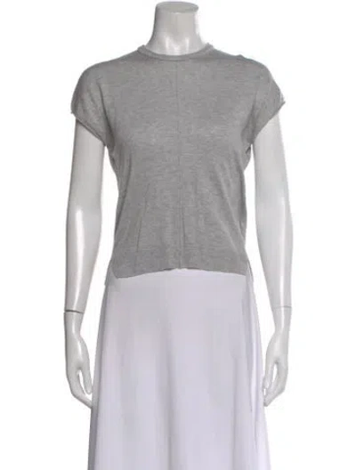 Pre-owned Proenza Schouler White Label Crew Neck Short Sleeve T-shirt In Gray