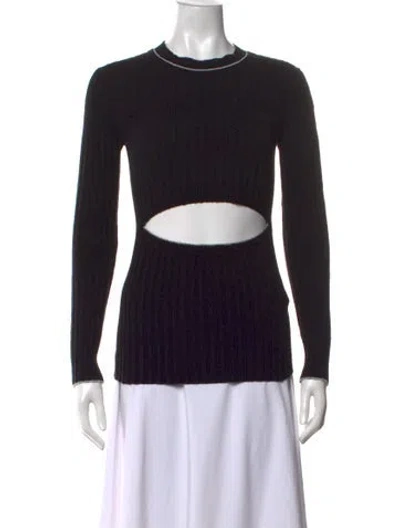Pre-owned Proenza Schouler White Label Crew Neck Sweater In Black