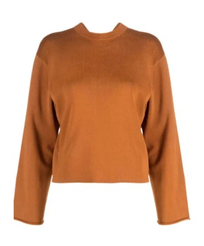 Proenza Schouler White Label Crewneck Knitted Jumper In Orange