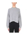 Proenza Schouler White Label Cut-out Crewneck Sweater In Gray