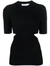 Proenza Schouler White Label Rib-knit Cut-out Sweater In Black
