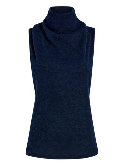 Proenza Schouler White Label Cynthia Cowl-effect Top In Blue