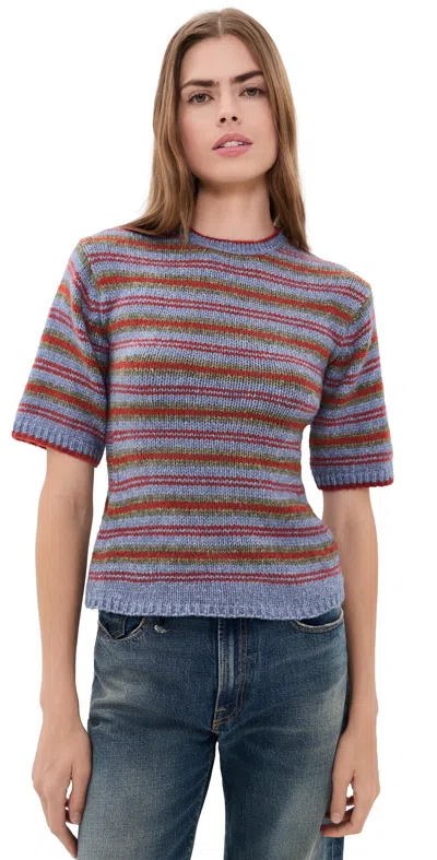 Proenza Schouler White Label Dana Stripe Sweater Periwinkle Stripe