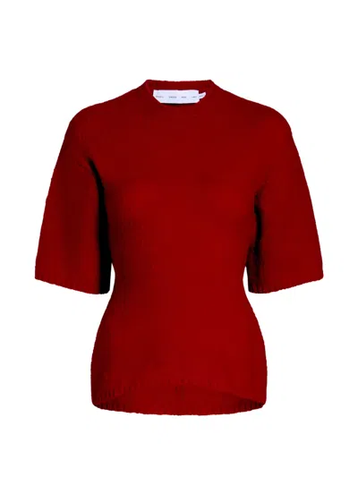 Proenza Schouler White Label Dana Sweater In Stripe-knit In Red