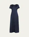 Proenza Schouler White Label Delphine Satin Tie Maxi Dress In Ink