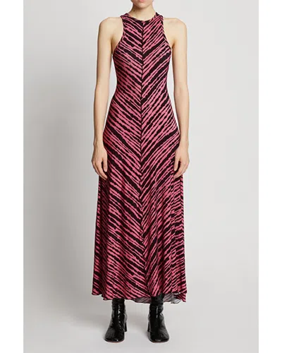 Proenza Schouler White Label Diagonal Stripe Sleeveless Jersey Dress In Pink