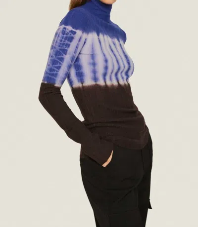 Proenza Schouler White Label Dip Dye Knit Dress In Ultramarine And Chococlate Brown