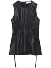 Proenza Schouler White Label Faux-leather Sleeveless Drawstring Top In Black