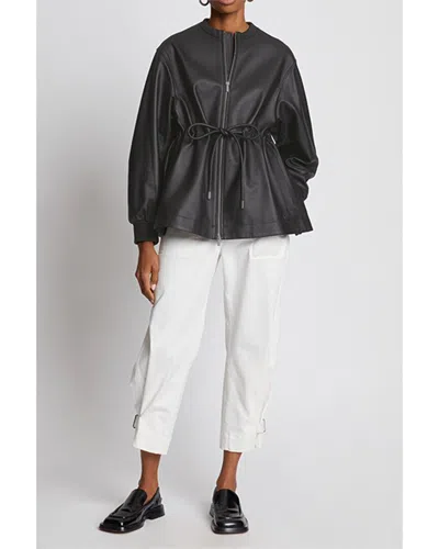 Proenza Schouler White Label Drawstring Leather Jacket In Black