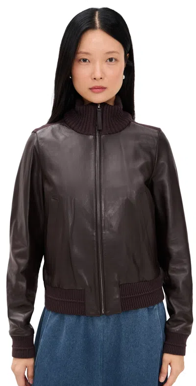 Proenza Schouler White Label Elenora Jacket In Lightweight Leather Chocolate In Brown