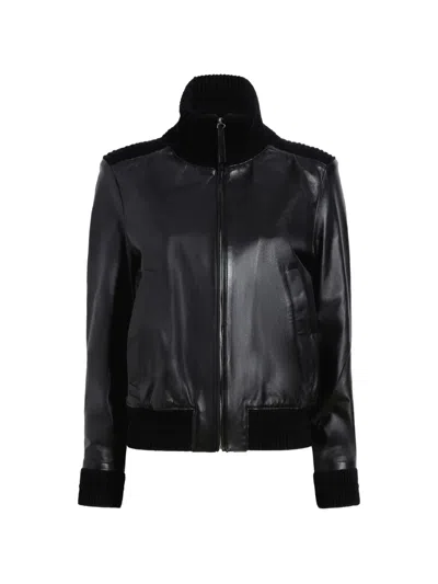 Proenza Schouler White Label Elenora Ribbed-collar Jacket In Black
