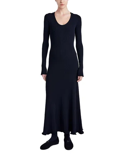 Proenza Schouler White Label Elie Ribbed Knit Dress In Black