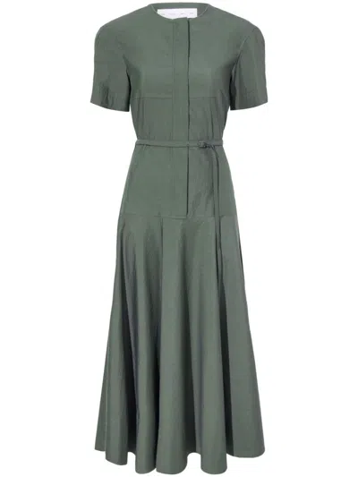 Proenza Schouler White Label Elizabeth Dress In Parachute Cotton In Green