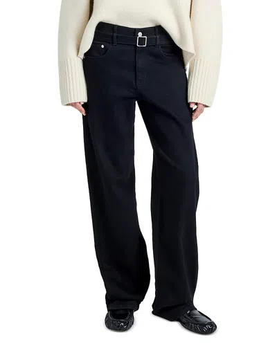 Proenza Schouler White Label Ellsworth Mid Rise Jeans In Black