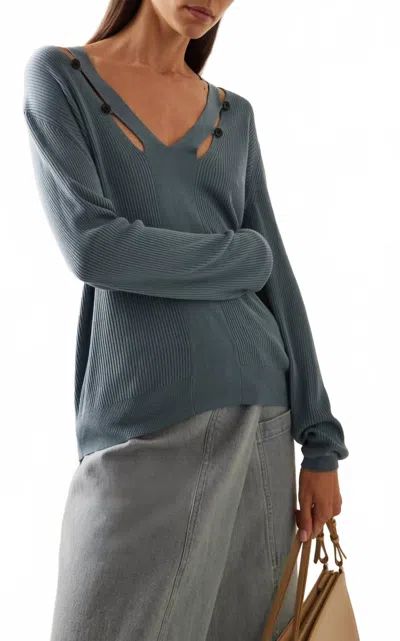 Proenza Schouler White Label Elsie Sweater In Juniper In Gray