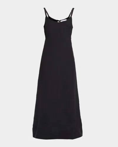 Proenza Schouler White Label Evelyn Crinkled Dress In Black