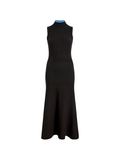 Proenza Schouler White Label Ezme Ribbed-knit Dress In Black
