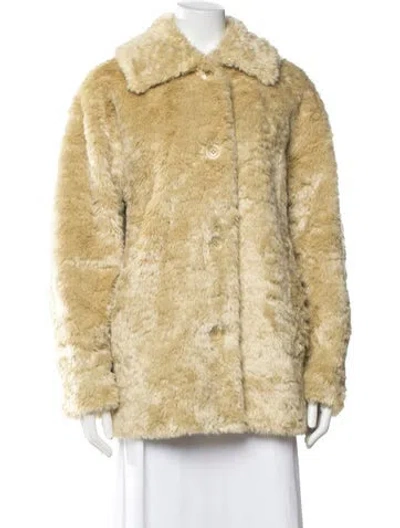 Pre-owned Proenza Schouler White Label Faux Fur Faux Fur Jacket In Green