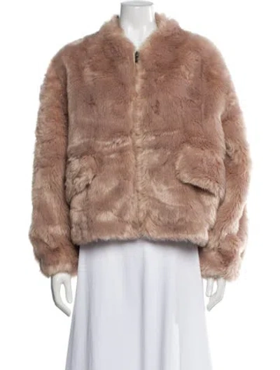Pre-owned Proenza Schouler White Label Faux Fur Faux Fur Jacket In Neutral