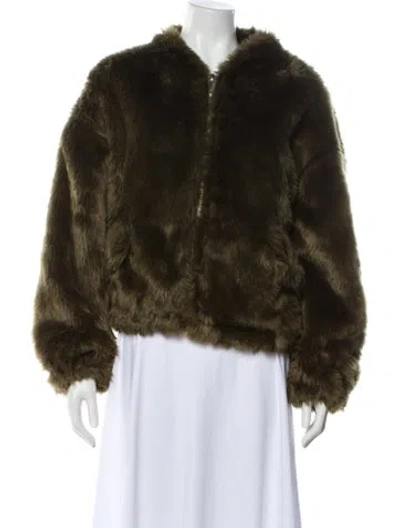 Pre-owned Proenza Schouler White Label Faux Fur Jacket In Black