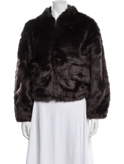 Pre-owned Proenza Schouler White Label Faux Fur Jacket In Brown