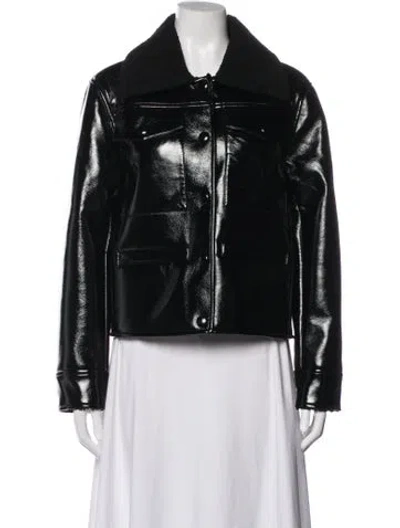 Pre-owned Proenza Schouler White Label Faux Leather Jacket In Green