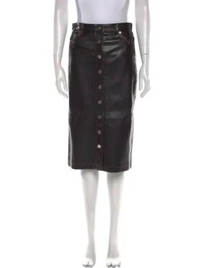 Pre-owned Proenza Schouler White Label Faux Leather Knee-length Skirt In Black