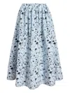 Proenza Schouler White Label Floral-print Gathered Midi Skirt In Blue