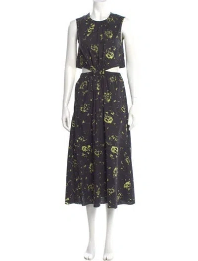 Pre-owned Proenza Schouler White Label Floral Print Long Dress In Multi