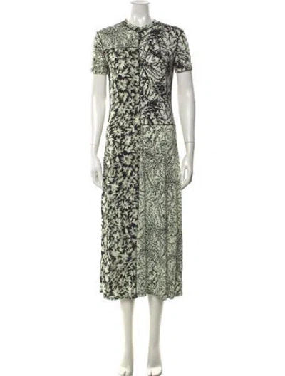 Pre-owned Proenza Schouler White Label Floral Print Midi Length Dress In Green