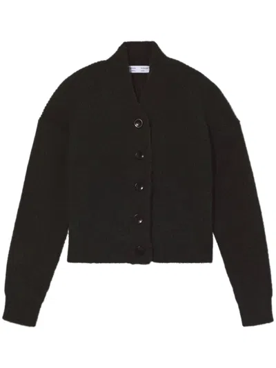 Proenza Schouler White Label Ribbed-knit Cardigan In Black