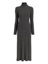 Proenza Schouler White Label Frances Ribbed Striped Midi Dress In Black